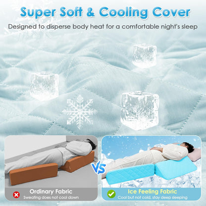 Bed Wedge Pillow For Sleeping Seniors Post Surgery Incline Pillow Bedsore Pressure Relief Cushions For Butt Lifting Patient Turning Triangle Foam Wedges For Bed Positioning Body Back Support (Blue)