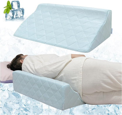 Bed Wedge Pillow For Sleeping Seniors Post Surgery Incline Pillow Bedsore Pressure Relief Cushions For Butt Lifting Patient Turning Triangle Foam Wedges For Bed Positioning Body Back Support (Blue)