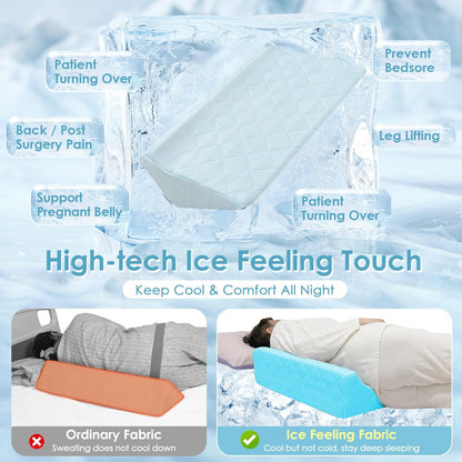 Bed Wedge Pillow For Sleeping Seniors Post Surgery Incline Pillow Bedsore Pressure Relief Cushions For Butt Lifting Patient Turning Triangle Foam Wedges For Bed Positioning Body Back Support (Blue)