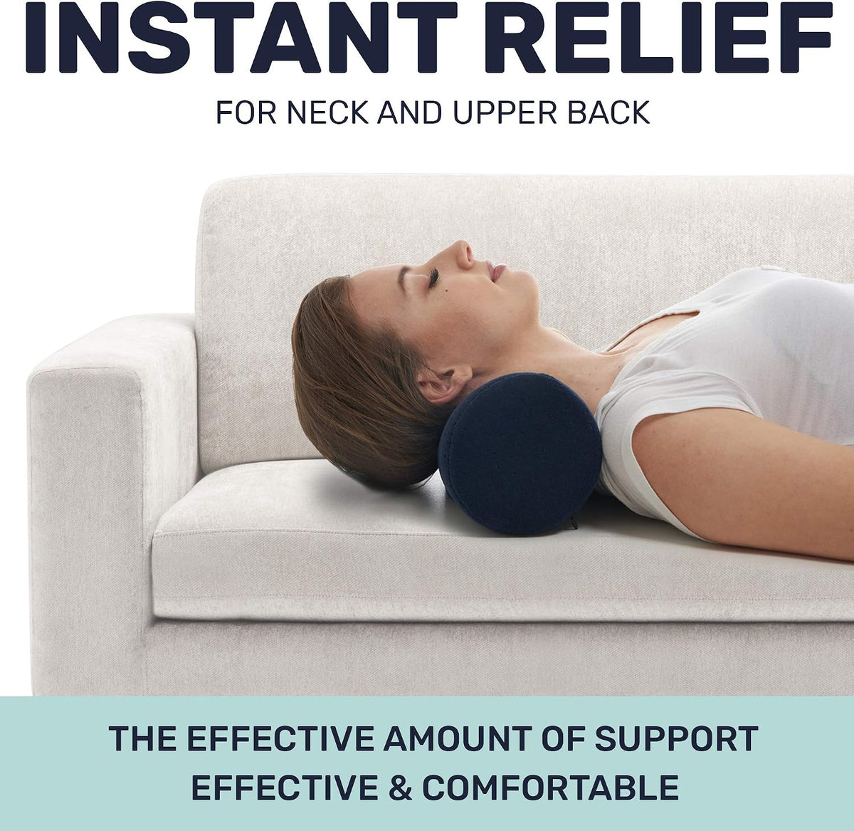 Round Cervical Roll Cylinder Bolster Pillow with Removable Washable Cover, Ergonomically Designed for Head, Neck, Back, and Legs, Grey | 13"X 5"