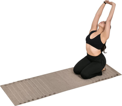 Herbal Organic Cotton Yoga Mat - Eco-Friendly Hand-Woven Non-Slip Rug - Thick & Comfortable (24”x72”x5mm) for Home Fitness & Yoga