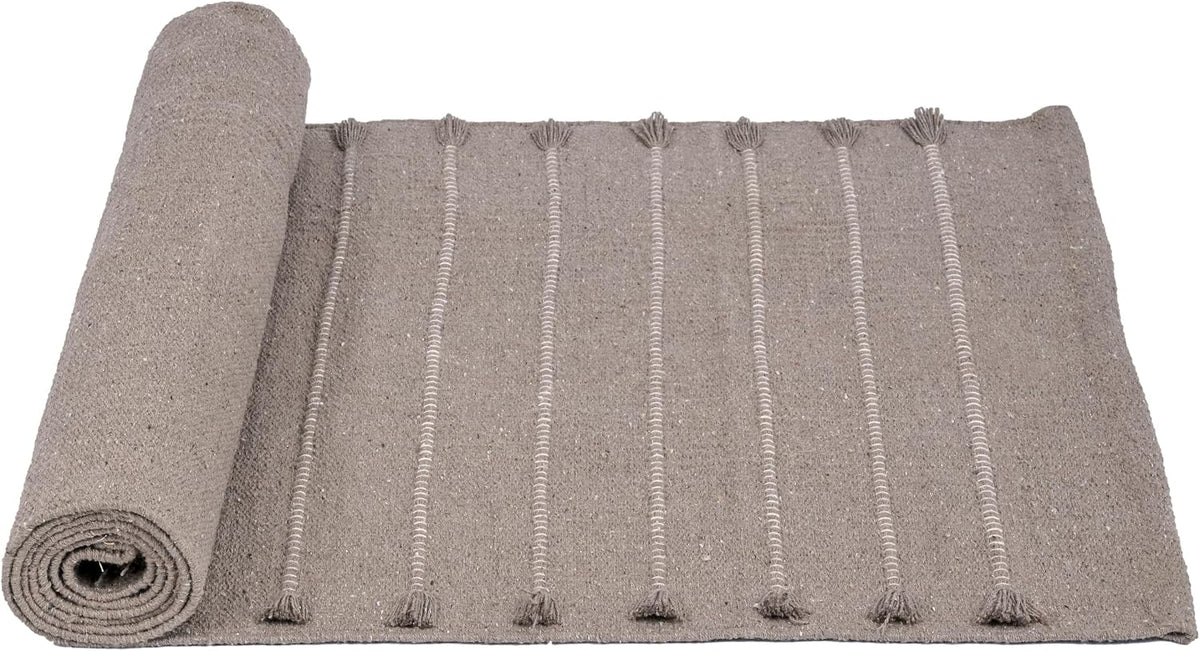 Herbal Organic Cotton Yoga Mat - Eco-Friendly Hand-Woven Non-Slip Rug - Thick & Comfortable (24”x72”x5mm) for Home Fitness & Yoga