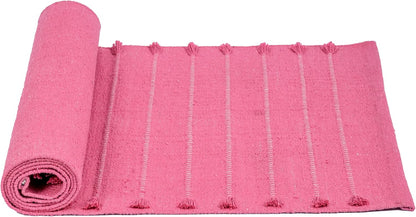 Herbal Organic Cotton Yoga Mat - Eco-Friendly Hand-Woven Non-Slip Rug - Thick & Comfortable (24”x72”x5mm) for Home Fitness & Yoga