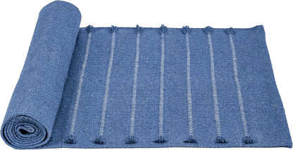 Herbal Organic Cotton Yoga Mat - Eco-Friendly Hand-Woven Non-Slip Rug - Thick & Comfortable (24”x72”x5mm) for Home Fitness & Yoga