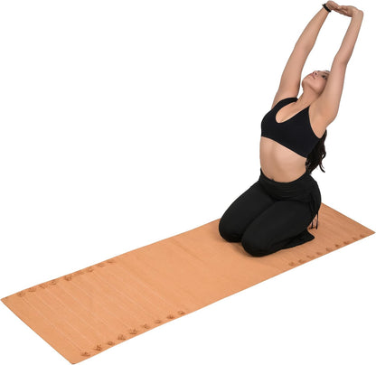 Herbal Organic Cotton Yoga Mat - Eco-Friendly Hand-Woven Non-Slip Rug - Thick & Comfortable (24”x72”x5mm) for Home Fitness & Yoga