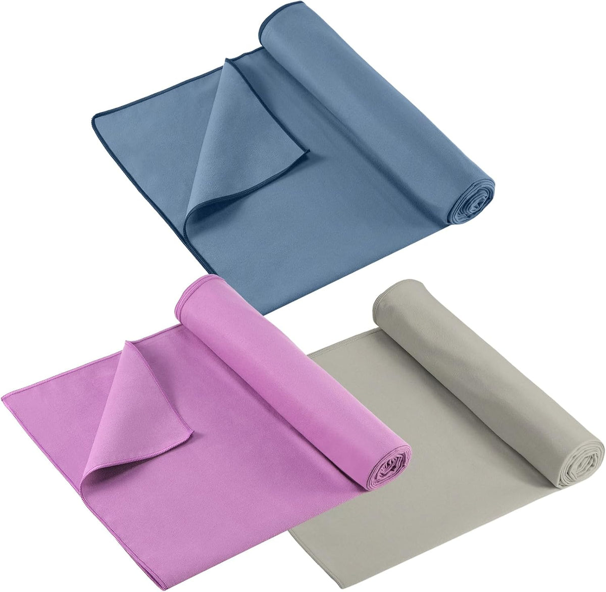 3 Pack 26"x73" Hot Yoga Mat Towel Pack Non-Slip Yoga Mat Gym Sweat Absorbent Microfiber Towel for Pilates Workout Women Men