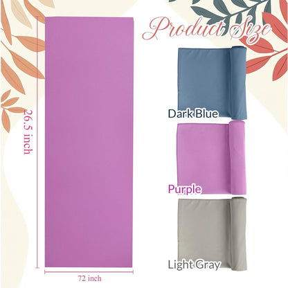 3 Pack 26"x73" Hot Yoga Mat Towel Pack Non-Slip Yoga Mat Gym Sweat Absorbent Microfiber Towel for Pilates Workout Women Men