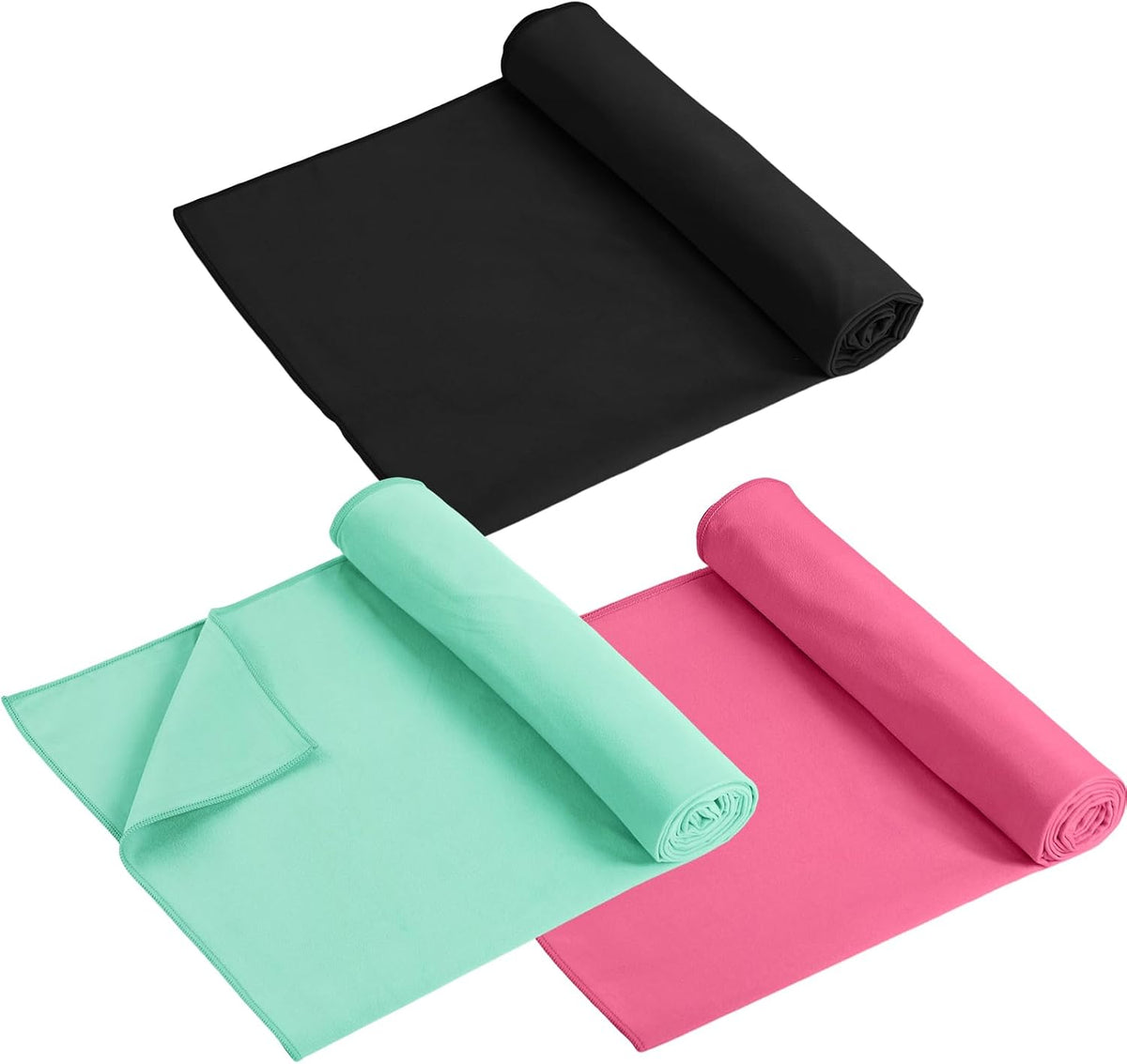 3 Pack 26"x73" Hot Yoga Mat Towel Pack Non-Slip Yoga Mat Gym Sweat Absorbent Microfiber Towel for Pilates Workout Women Men