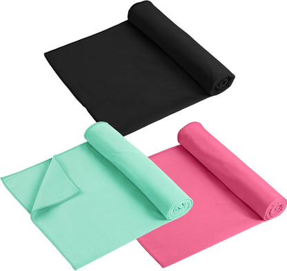 3 Pack 26"x73" Hot Yoga Mat Towel Pack Non-Slip Yoga Mat Gym Sweat Absorbent Microfiber Towel for Pilates Workout Women Men