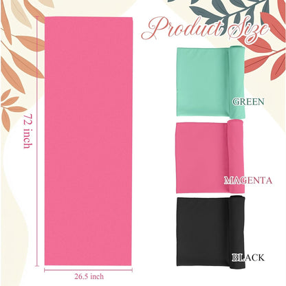 3 Pack 26"x73" Hot Yoga Mat Towel Pack Non-Slip Yoga Mat Gym Sweat Absorbent Microfiber Towel for Pilates Workout Women Men