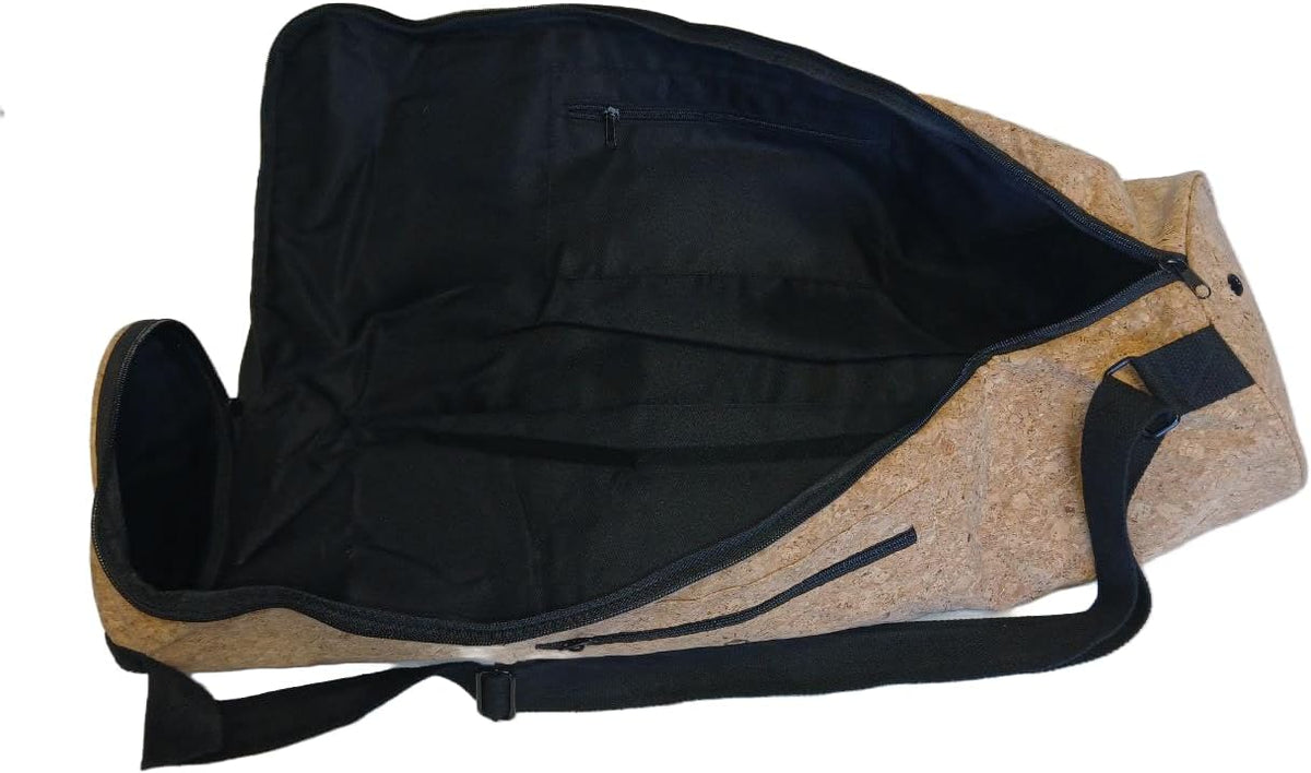 Semi-Rigid Cork Yoga Mat Bag - Tubular Shape Carrier, Durable & Eco-Friendly