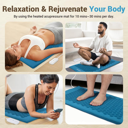 Heated Acupressure Mat for Back, FSA Eligible Heating Pad 17"x33"