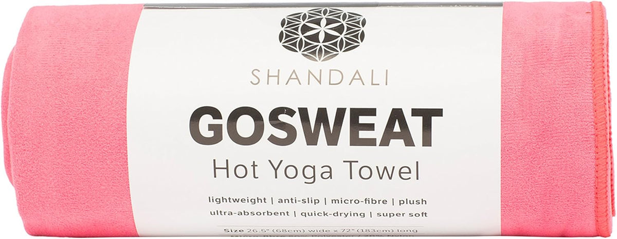 Shandali GoSweat Non-Slip Hot Yoga Towel with Super-Absorbent Soft Suede Microfiber in Many Colors, for Bikram Pilates and Yoga Mats.