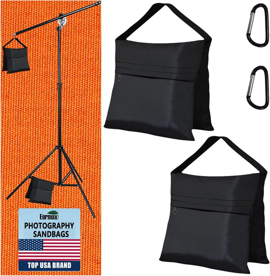 USA 2-Pack Sandbag Weights,Photography SandBags for Light Stands and Video Equipments,Heavy Duty Saddlebags for Backdrop Stand,Tripod,Canopy,Umbrella Base,Fishing Chair and Picnic Table