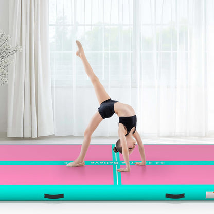 Inflatable Gymnastics Air Mat Tumble Track Mats for Home with Pump | 10/13/16/20ft Tumbling Mat for Training Cheerleading Yoga Home 4”/6” Thick Air Mat Indoor Outdoor Waterproof Durable PVC