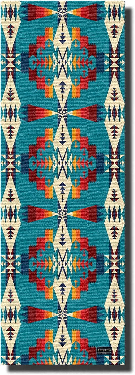 x Pendleton Tuscon Turquoise Yoga Mat – 72”x24”, 6mm Thick, Non-Slip, Eco-Friendly PER – Native-Inspired Design for Home & Studio