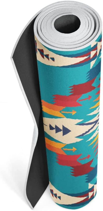x Pendleton Tuscon Turquoise Yoga Mat – 72”x24”, 6mm Thick, Non-Slip, Eco-Friendly PER – Native-Inspired Design for Home & Studio