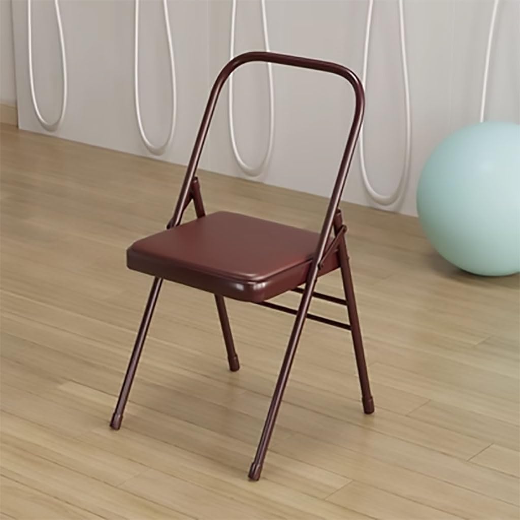 Yoga Chair - Portable Folding Backless Chair with Non-Slip Feet Covers and Double Beam Design