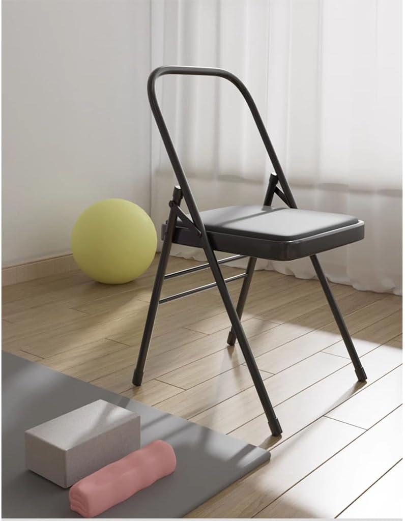 Yoga Chair - Portable Folding Backless Chair with Non-Slip Feet Covers and Double Beam Design
