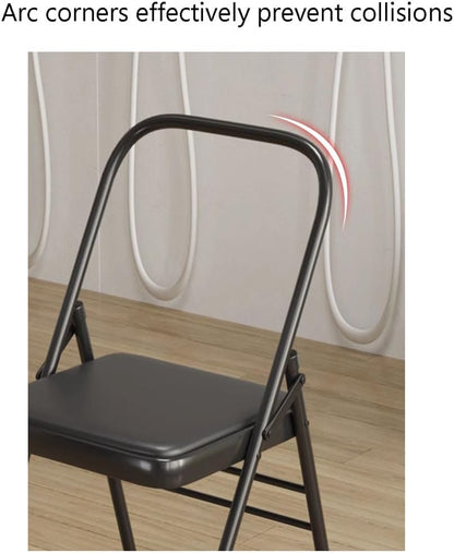 Yoga Chair - Portable Folding Backless Chair with Non-Slip Feet Covers and Double Beam Design