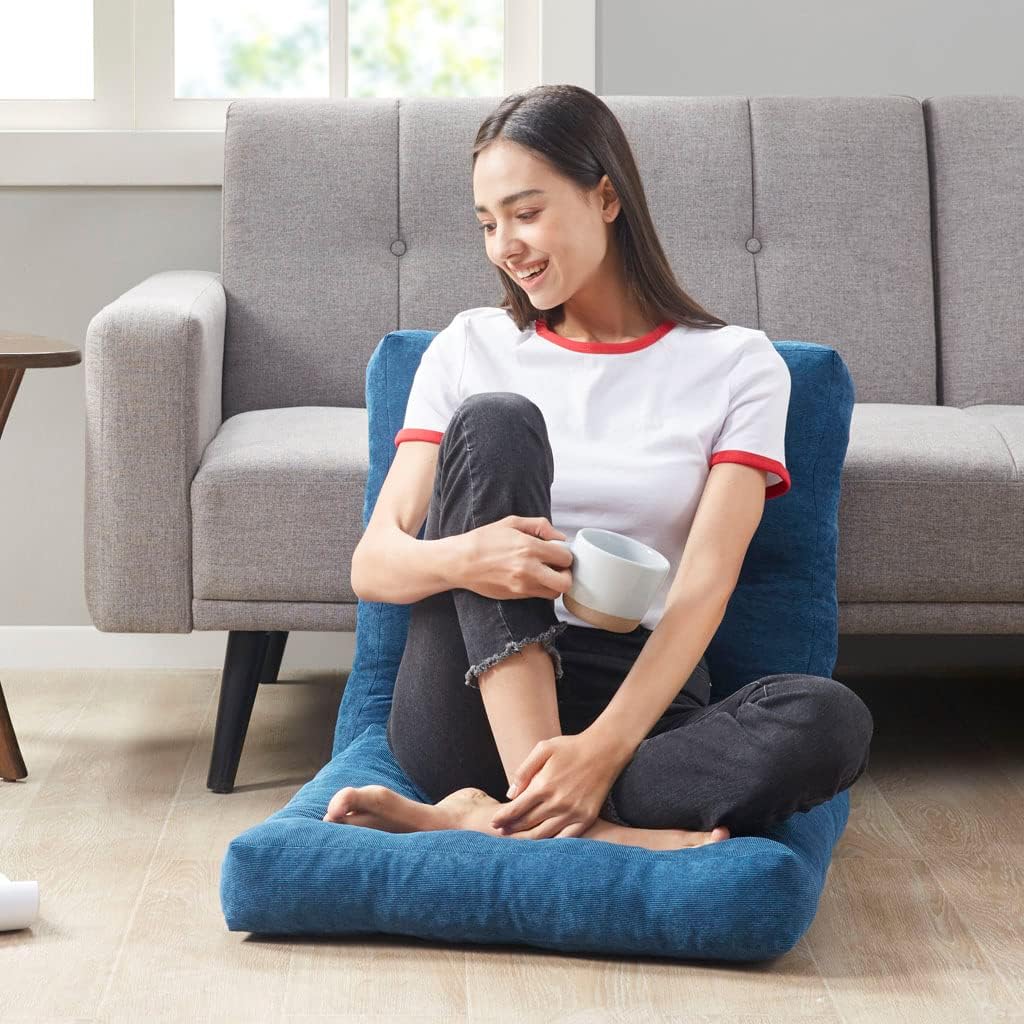 Meditation Floor Pillow Set of 2, Round Large Pillows Seating for Adults, Tufted Corduroy Cushion for Living Room Tatami, Beige 22 Inch
