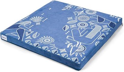 Zaveur Royal Court Meditation Mat With Velvet Cover - 24" x 24" Square Zabuton Thick Yoga Mat - Non Slip Exercise Mat for Home Workout - Thick Foam Exercise Floor Mat for Zafu or Bench