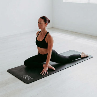 Phoenix Fitness NBR Yoga Mat - 15mm Extra Thick Exercise Mat with Carry Strap - Non Slip Yoga Mat for HIIT, Exercise & Pilates for Men and Women - Black or Pink