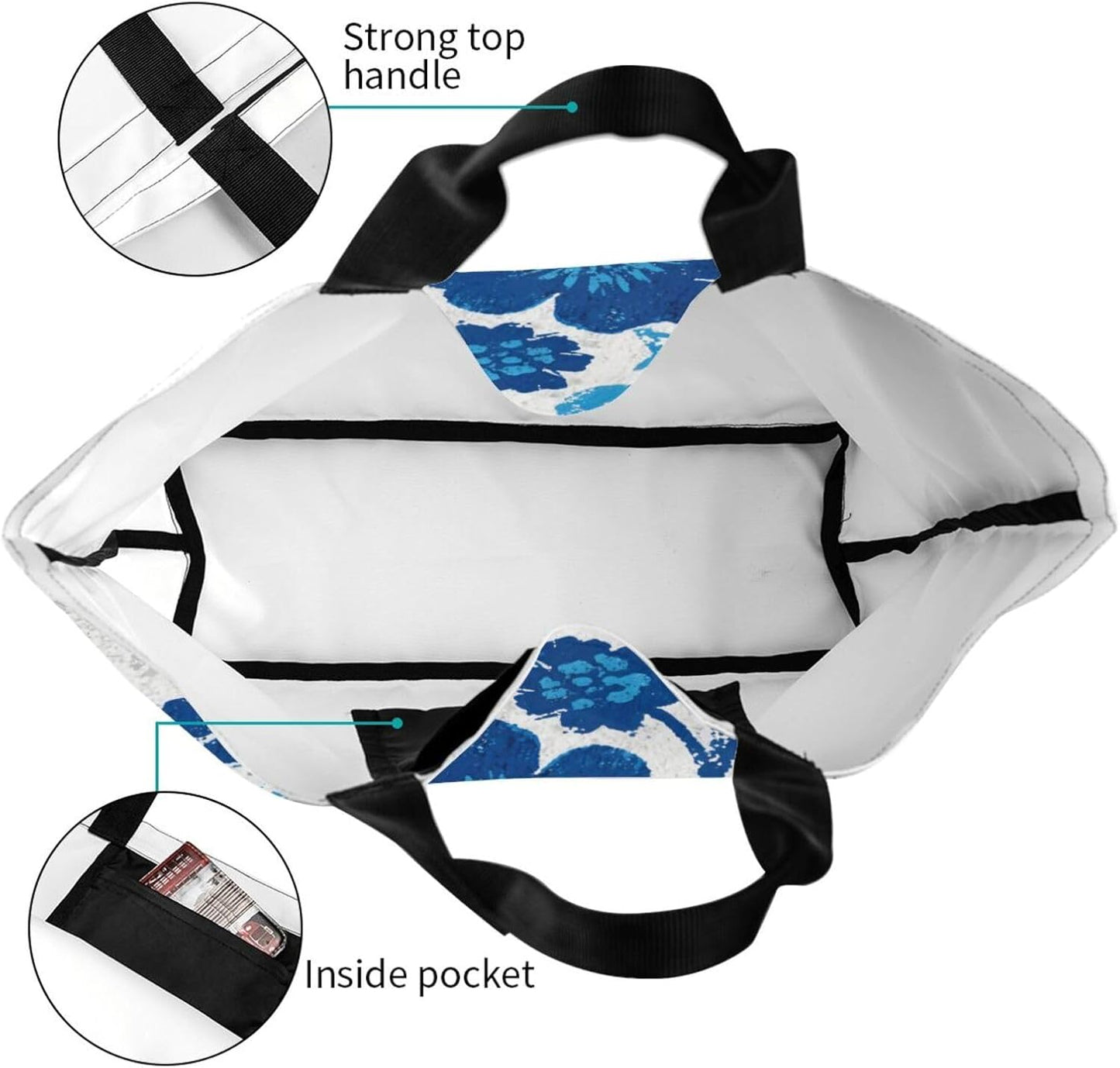Tote Shoulder Bag Large Durable Reusable Eco-friendly Handbag Lightweight Stylish for Daily Use-19.7x15.7x5.9 Inch - Colors B