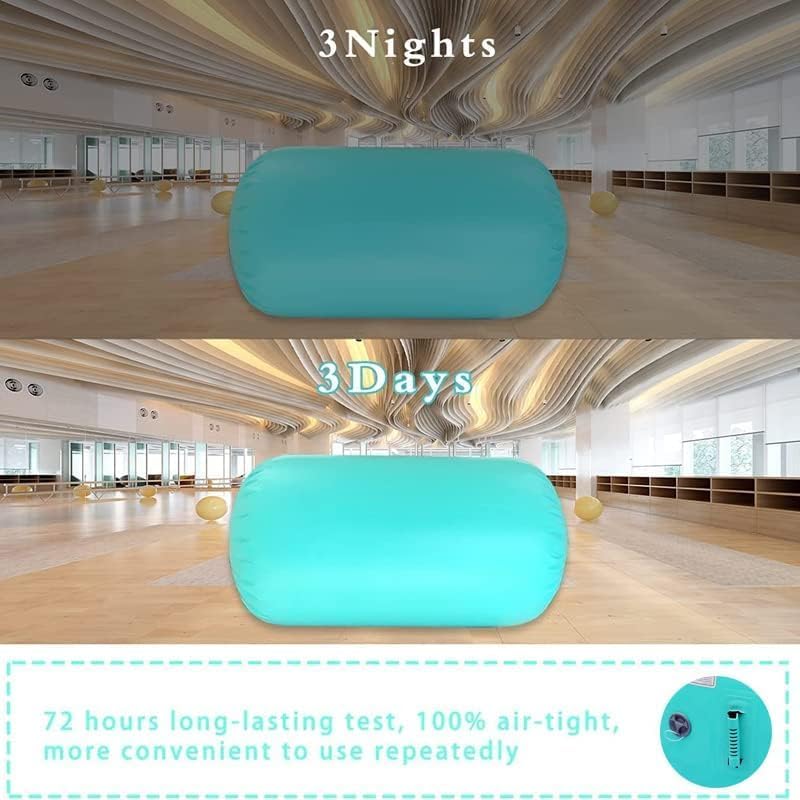 CZGBRO Gymnastics Barrel Air Roller with Pump, Inflatable Tumbling Equipment Air Mat Octagon Mat for Backhandspring Training Cheerleading Home Use