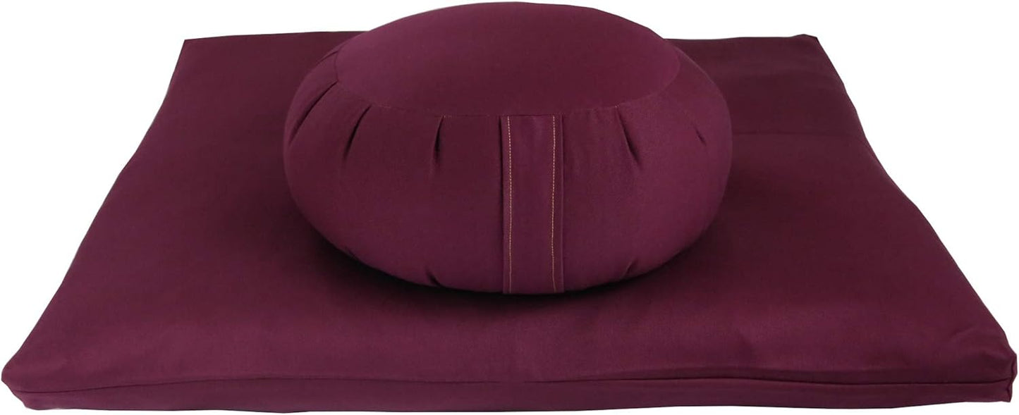 Buckwheat Zafu and Zabuton Meditation Cushion Set (2pc)
