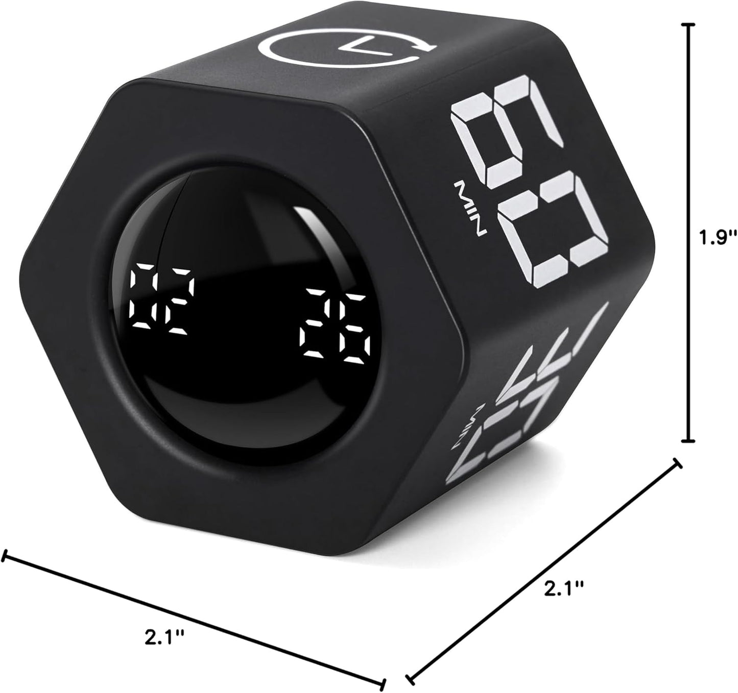 Productivity Timer 1, 5, 10, 30, 60 Minutes Preset, Desk Cube Timer with Gravity Sensor/Mute/Vibration for ADHD, Work, Study, Kitchen, Back to School (Wood Grain)