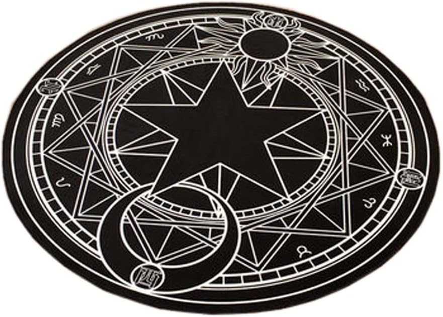 The Magic Circle Pattern Round Carpet Floor Mats Yoga Cushion for Playroom/Cloakroom, E-01