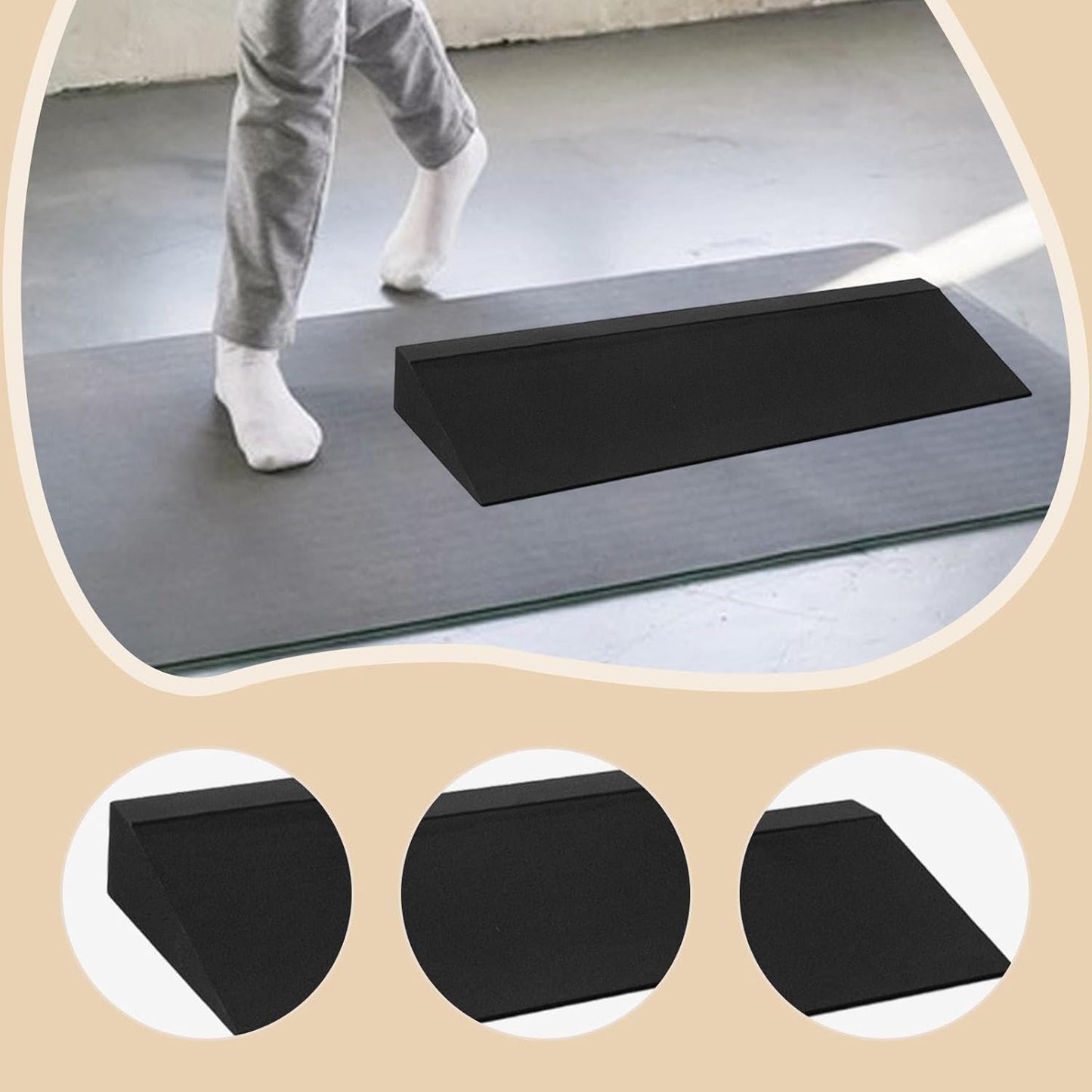 Yiju Squat Wedge Block, Yoga Foam Wedge Blocks, Calf Stretcher Wide Riser Block Calf Stretch Board Foot Incline Board for Home Gym Workout Pilate Balance Practice