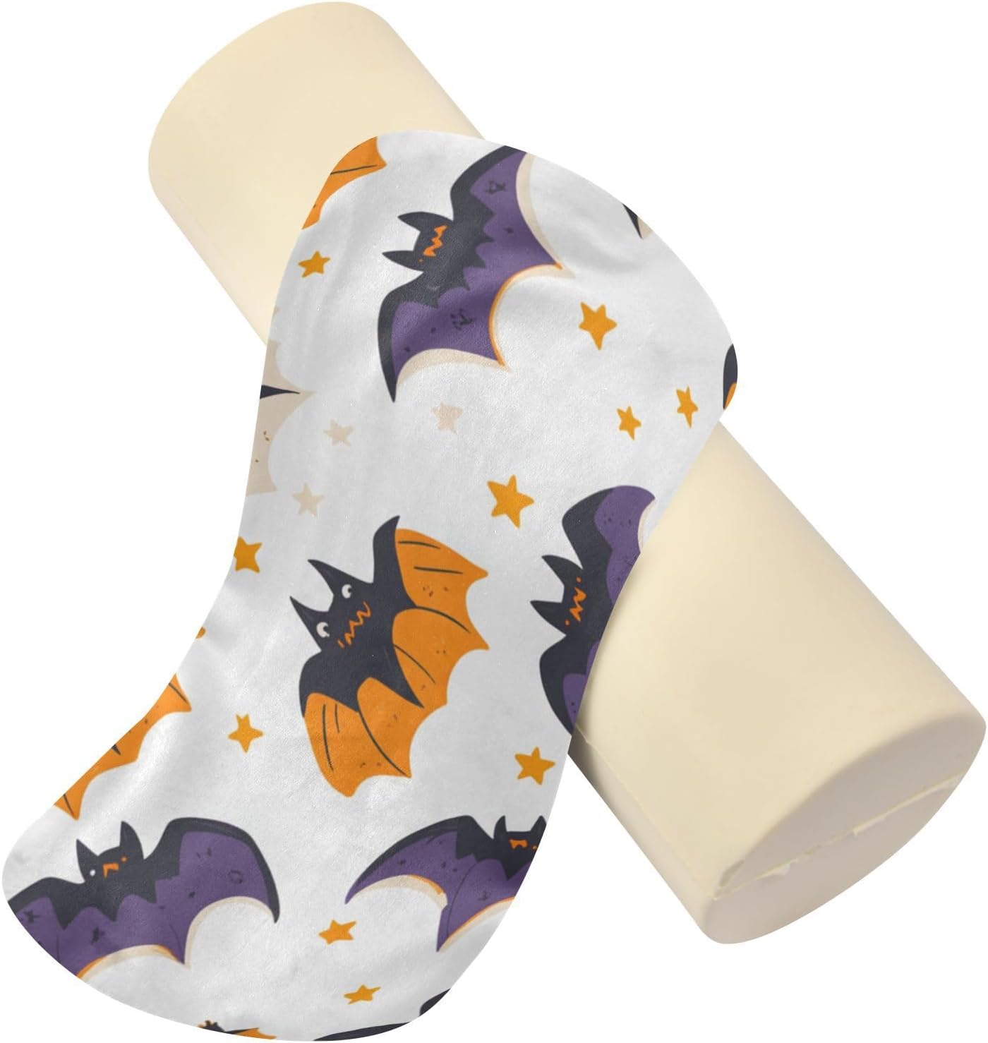 c Neck Roll Pillow Bolster Round Health Memory Foam Long Cervical Cylinder Pillows with Removable Washable Cover for Body Bed Legs Back Yoga - Colors A