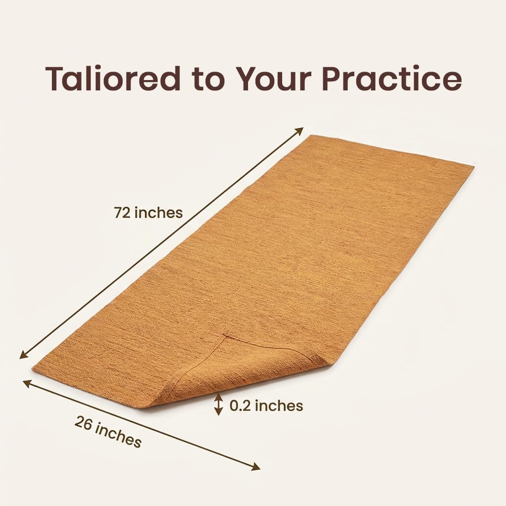 LFH Home Handmade Cotton Yoga Mat Cotton Rug picnic mat For Exercise, Workout, Fitness - Perfect Heavy Quality Eco Friendly Natural Cotton Woven Reversible Yoga Mats for Men & Women - 72x26 Inch.