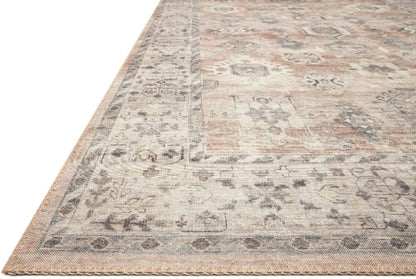 Loloi Hathaway Collection HTH-06 Blush/Multi 2'-6" x 7'-6", .25" Thick, Runner Rug, Soft, Durable, Printed, Modern, Low Pile, Non-Shedding, Easy Clean, Living Room Rug