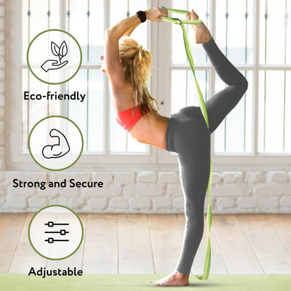 California Yoga Strap | Yoga Belt with Safe Adjustable D-Ring Buckle for Pilates | Stretching Strap | Exercise Bands | Physical Therapy | Improves Sitting Posture