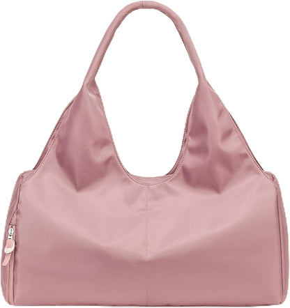 forestfish Yoga Gym Bag for Women with Shoes Compartment & Wet Dry Storage Pockets Lightweight Duffel Bag, Beige