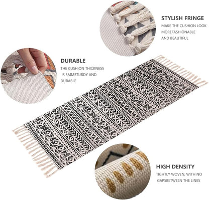 nuveti Cotton Yoga Mat - Absorbent, Grippy Tight Weave, Ashtanga & Hot Yoga Rug, Helps with Slippery Hands & Feet
