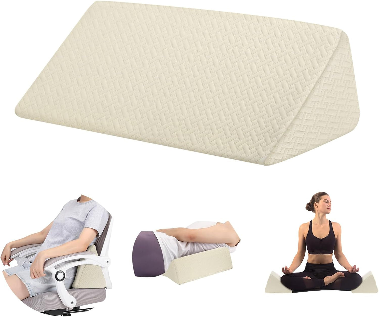 Small Wedge Pillow, Small Wedge Pillow for Sleeping, Foam Wedge for Yoga, Laptop, Memory Foam Positioning, Foam Pillow for Chair, Provide Support and Relieve Fatigue(Blue-17.7")