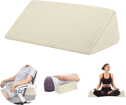 Small Wedge Pillow, Small Wedge Pillow for Sleeping, Foam Wedge for Yoga, Laptop, Memory Foam Positioning, Foam Pillow for Chair, Provide Support and Relieve Fatigue(Blue-17.7")