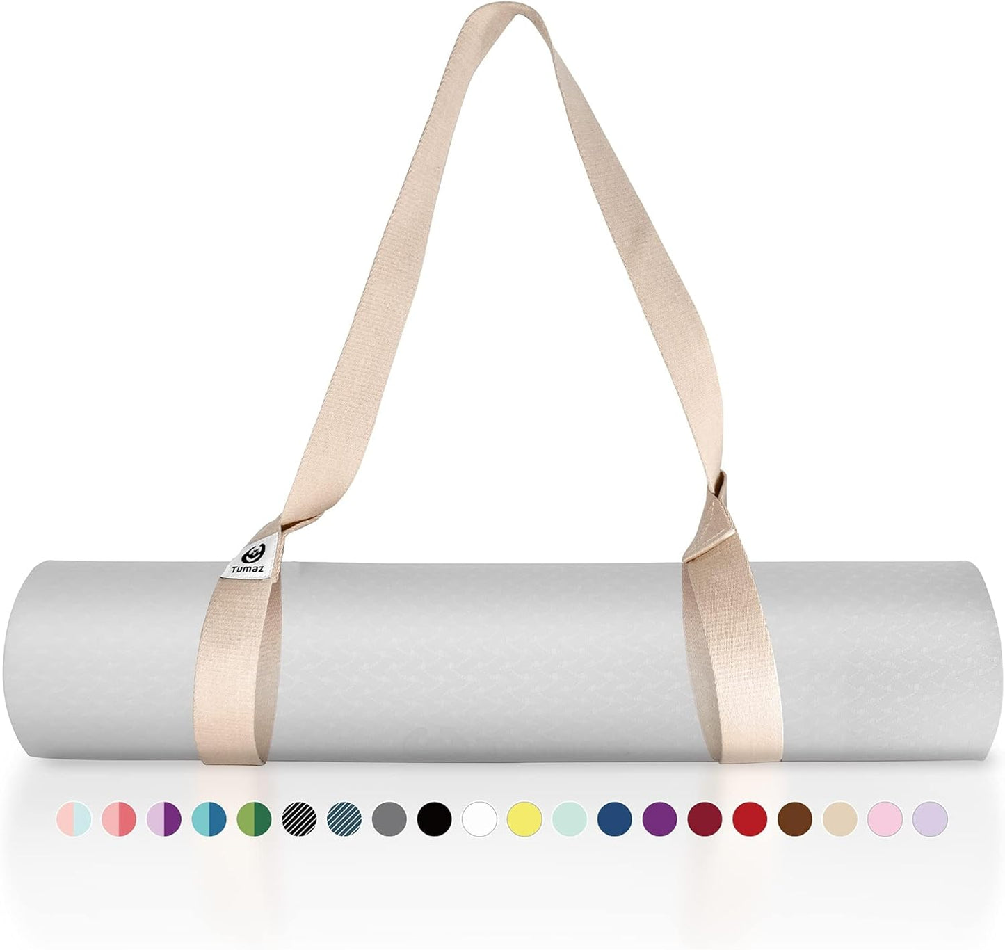 Tumaz Yoga Mat Strap [MAT NOT Included] (2 Sizes) with Extra Thick & Comfy Delicate Texture, Adjustable Yoga Mat Carrier