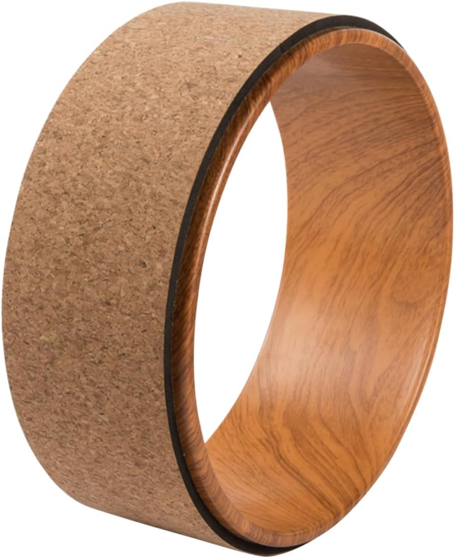 Natural Cork Yoga Wheel for Backbend Support Durable Roller for Deep Stretching Muscle Building Lightweight and Portable Yoga Exerciser