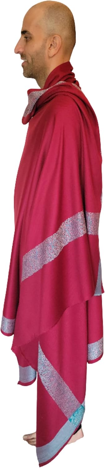 Soft Premium Wool Blend Meditation Shawl - Large Unisex Prayer Wrap, Oversize Scarf & Versatile Blanket