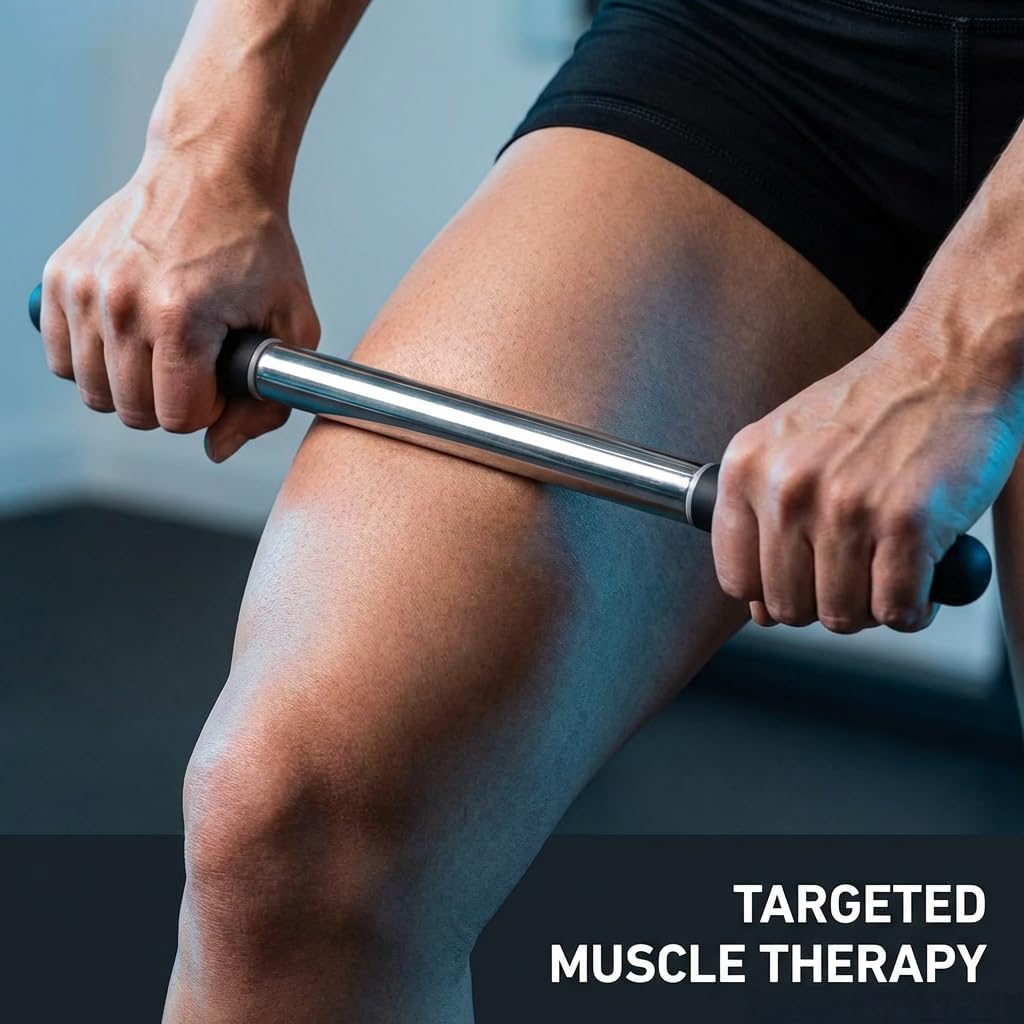 Muscle Roller Stick for Deep Tissue Massage & Myofascial Release | Cold Therapy Roller for Back, Legs, Arms, Shoulders | Massage Roller Stick (Black)