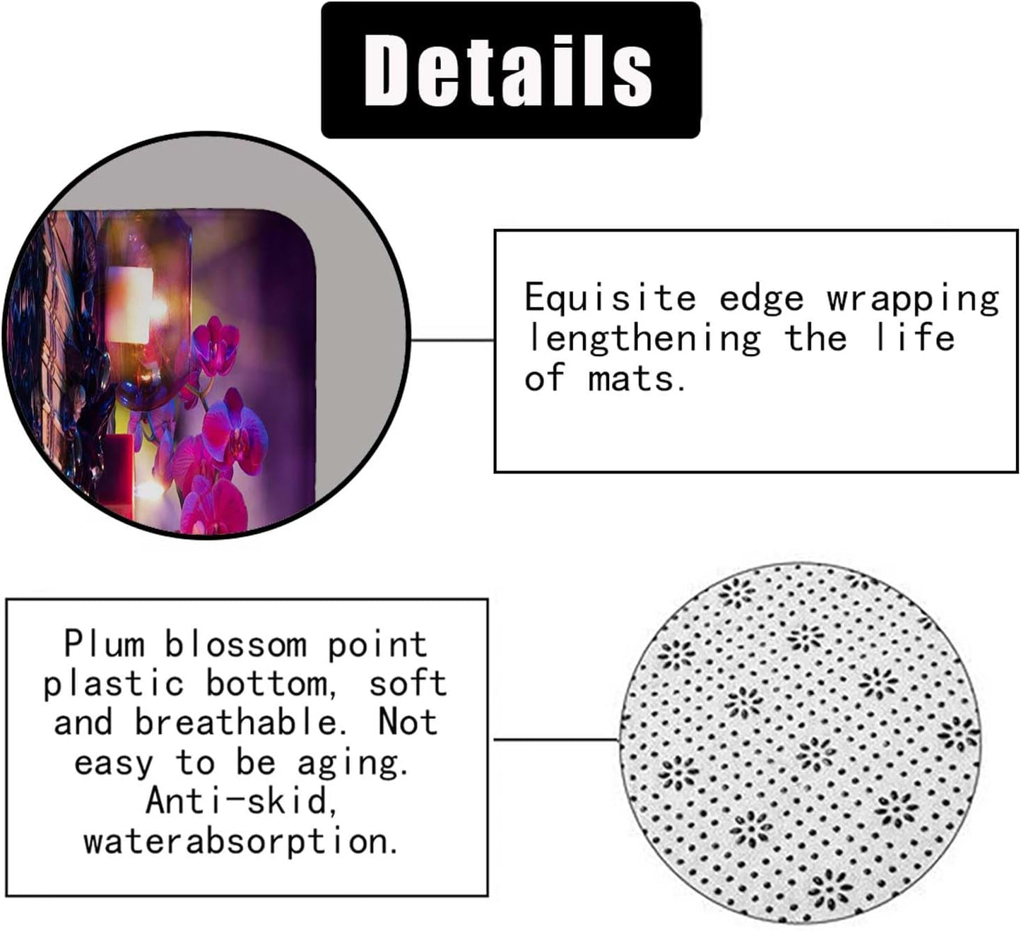 4PCS Spa Zen Shower Curtain Sets with Rugs, White Shower Curtain, Pink Floral Orchid Lotus Water Lily Stone Bamboo Water Reflection Yoga Massage Relaxing Spiritual Meditation Bathroom Decor