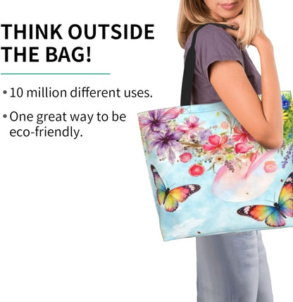 Tote Shoulder Bag Large Durable Reusable Eco-friendly Handbag Lightweight Stylish for Daily Use-19.7x15.7x5.9 Inch - Colors B