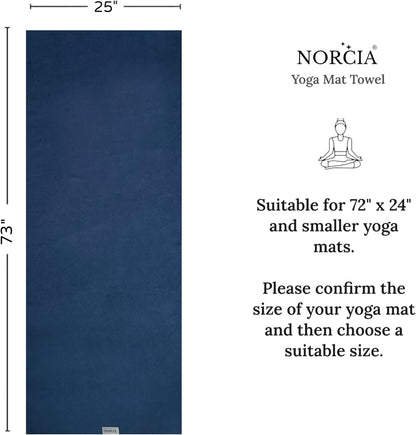 Yoga Towel, Non Slip Hot Yoga Mat Towel with Corner Pockets, Mat-Sized 24" x 72", 100% Microfiber Sweat Absorbent, Perfect for Hot Yoga, Bikram, Pilates and Yoga Mats (Purple)