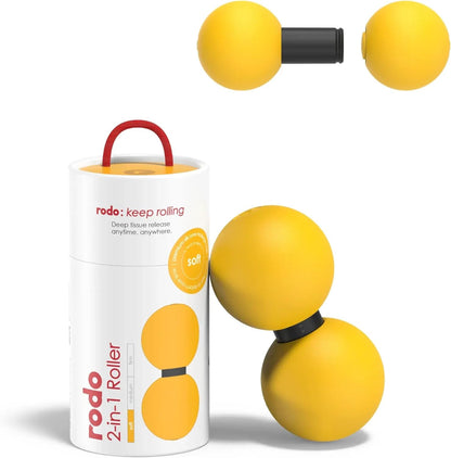 Rodo 2-in-1 Firm Peanut & Lacrosse Ball Roller | Deep Tissue Massage Tool for Fascia, Plantar Fasciitis, Hips & Back | Mobility & Recovery Roller | Compact, Travel-Friendly, Pilates, Therapy Ready