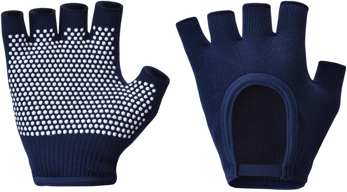 Non-Slip Fingerless Yoga Gloves – Ideal for Pilates, Barre, Air Yoga, and Fitness Workouts – Breathable Fabric with Enhanced Grip for Stability